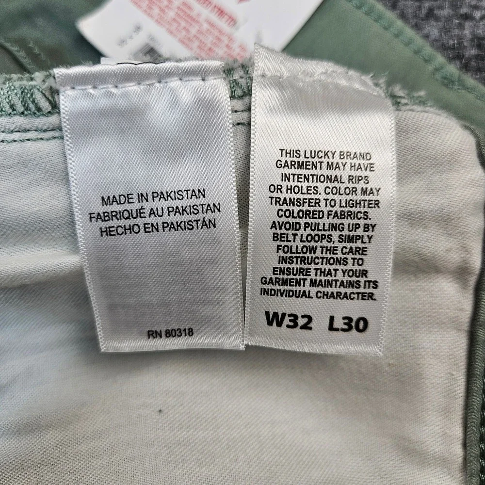 $99 Lucky Brand 223 Straight Leg Advanced Stretch Pants Green Mens 32x30 NEW